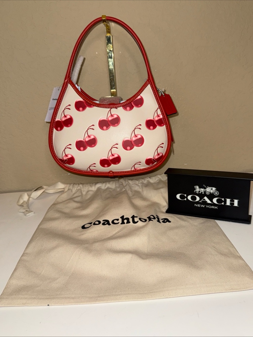 Coachtopia Ergo Cherry Print Shoulder Bag -NWT- W/ Dust Cover